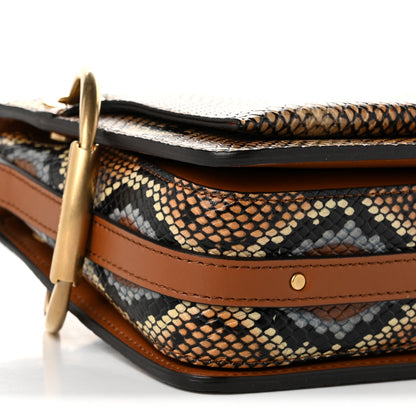 Chloe Calfskin Snakeskin Embossed Small Roy Bag Multicolor