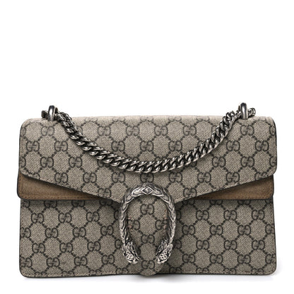 Gucci GG Supreme Monogram Small Dionysus Shoulder Bag Taupe