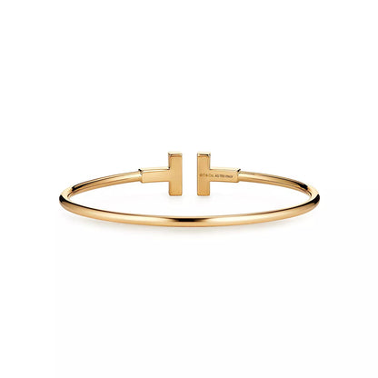 18K Gold Diamonds Tiffany T Diamond Wire Bracelet