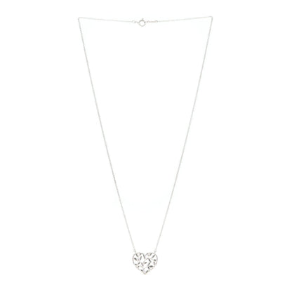 Tiffany Sterling Silver Paloma Picasso Olive Leaf Heart Pendant Necklace