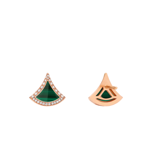 18K Rose Gold Diamond Malachite Divas' Dream Earrings
