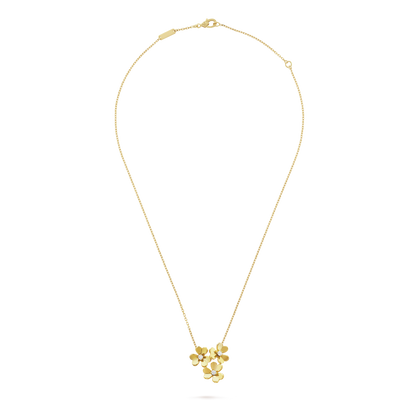18K Gold Diamonds VCA Frivole Mini Model 3 Flowers Pendant