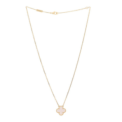 Van Cleef & Arpels 18K Yellow Gold Mother of Pearl Vintage Alhambra Pendant Necklace