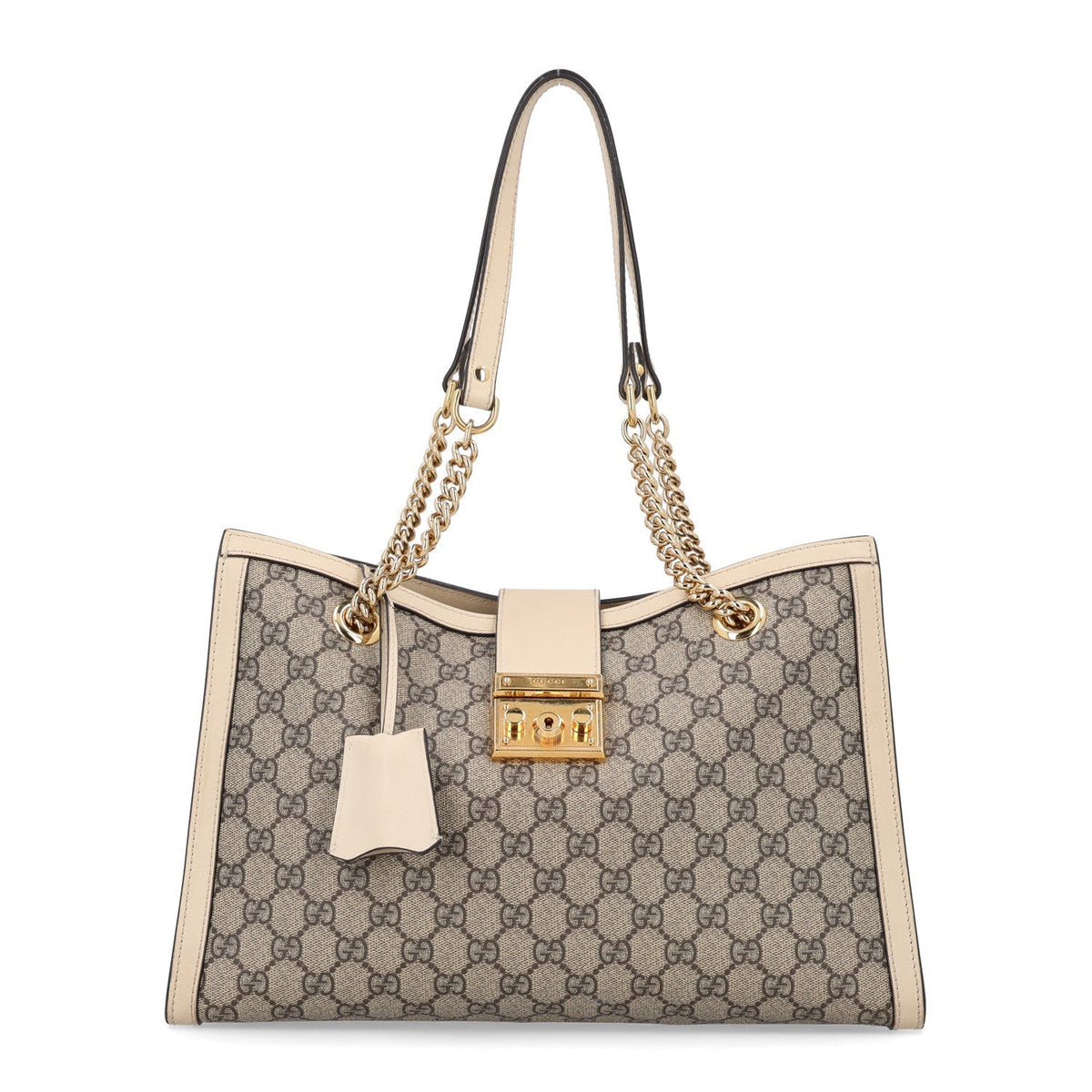 Gucci GG Supreme Monogram Medium Padlock Tote White 1985192
