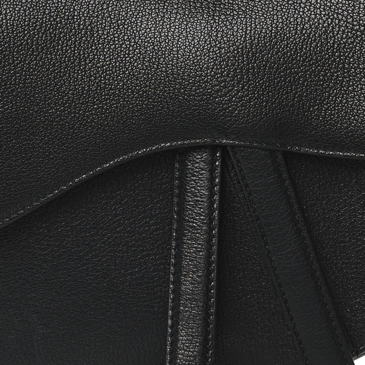 Christian Dior Shiny Goatskin Saddle Bag Black