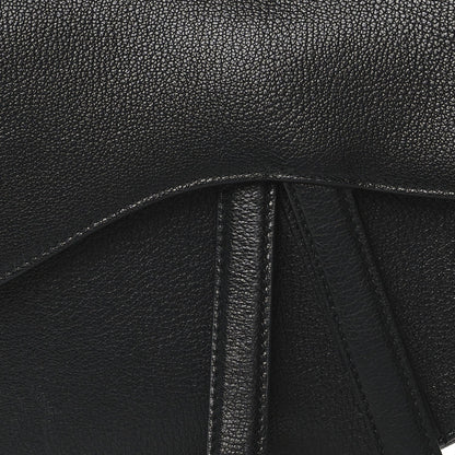 Christian Dior Shiny Goatskin Saddle Bag Black