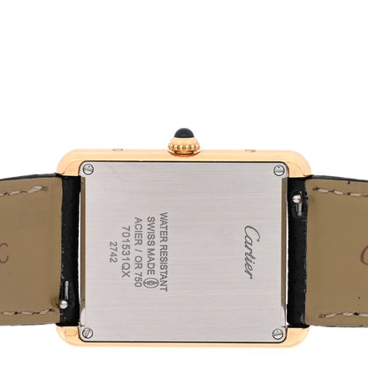 Cartier Stainless Steel 18K Yellow Gold Calfskin 27mm Tank Solo Quartz Watch