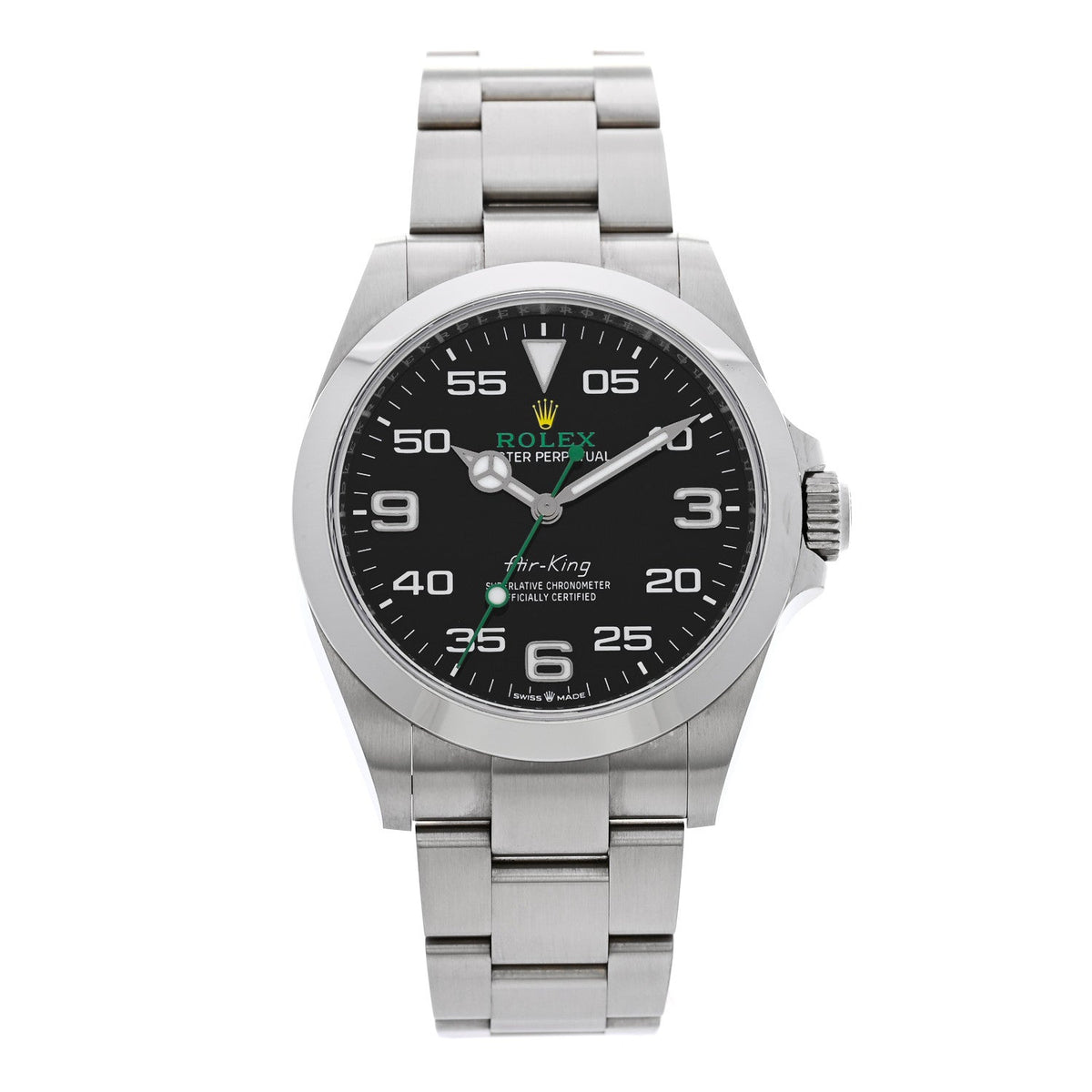 Rolex Stainless Steel 40mm Air-King Oyster Perpetual Watch Black 126900