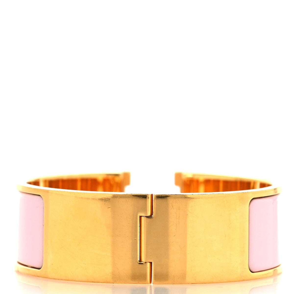 Enamel Wide Clic Clac H Bracelet PM Rose Dragee