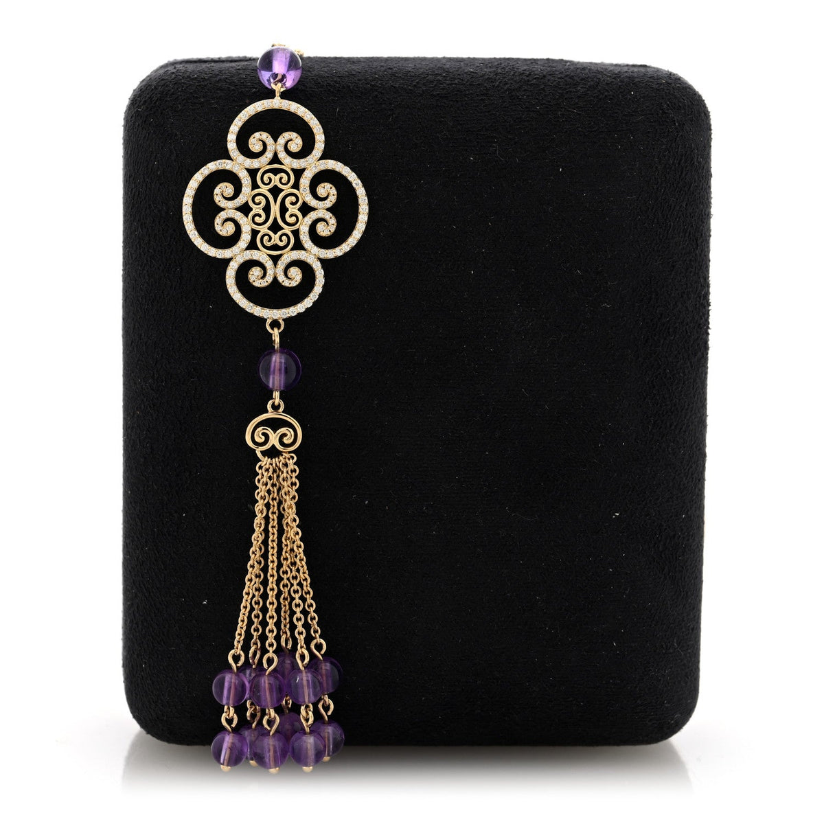 Tiffany 18K Yellow Gold Diamond Amethyst Paloma Picasso Goldoni Necklace