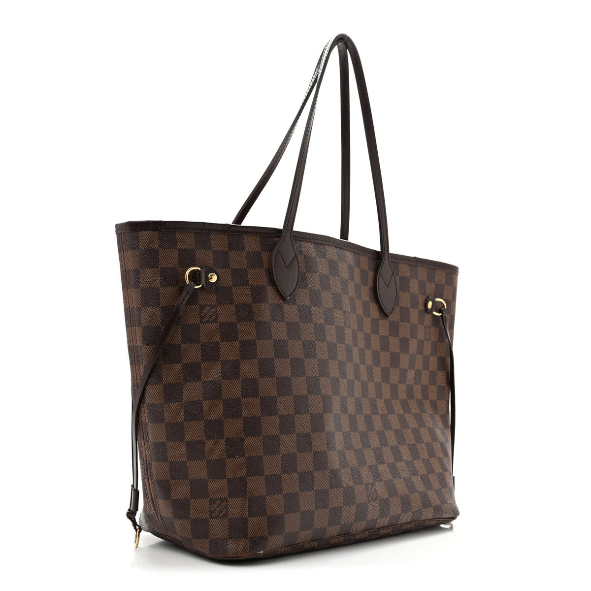 Louis Vuitton Coated Canvas Damier Ebene Neverfull MM Tote Bag Brown 1983208