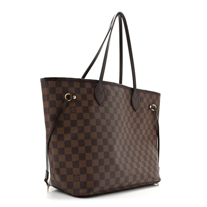 Louis Vuitton Coated Canvas Damier Ebene Neverfull MM Tote Bag Brown 1983208