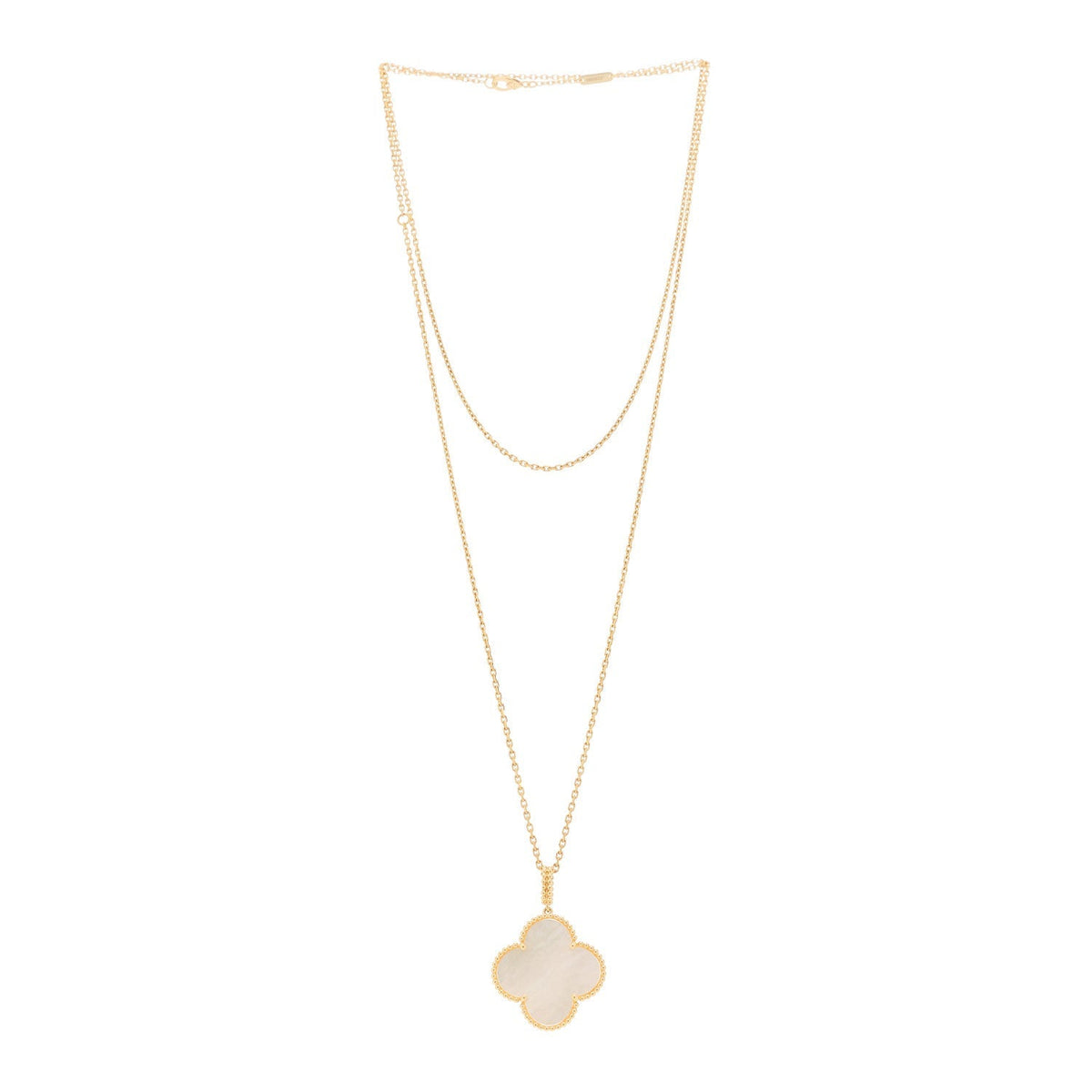 Van Cleef & Arpels 18K Yellow Gold Mother of Pearl Magic Alhambra Long Necklace