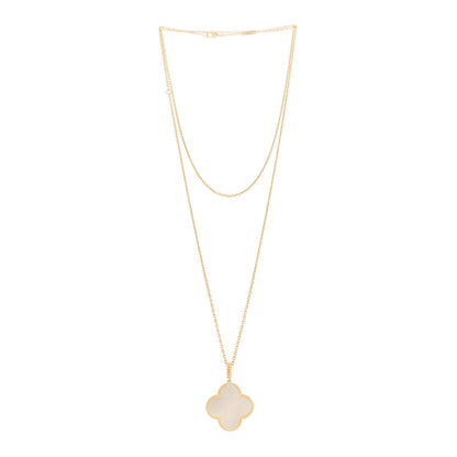 Van Cleef & Arpels 18K Yellow Gold Mother of Pearl Magic Alhambra Long Necklace