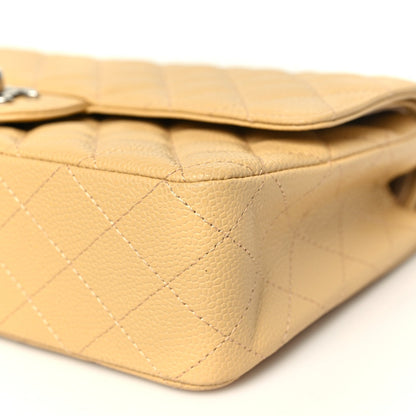 Chanel Caviar Quilted Medium Double Flap Light Yellow