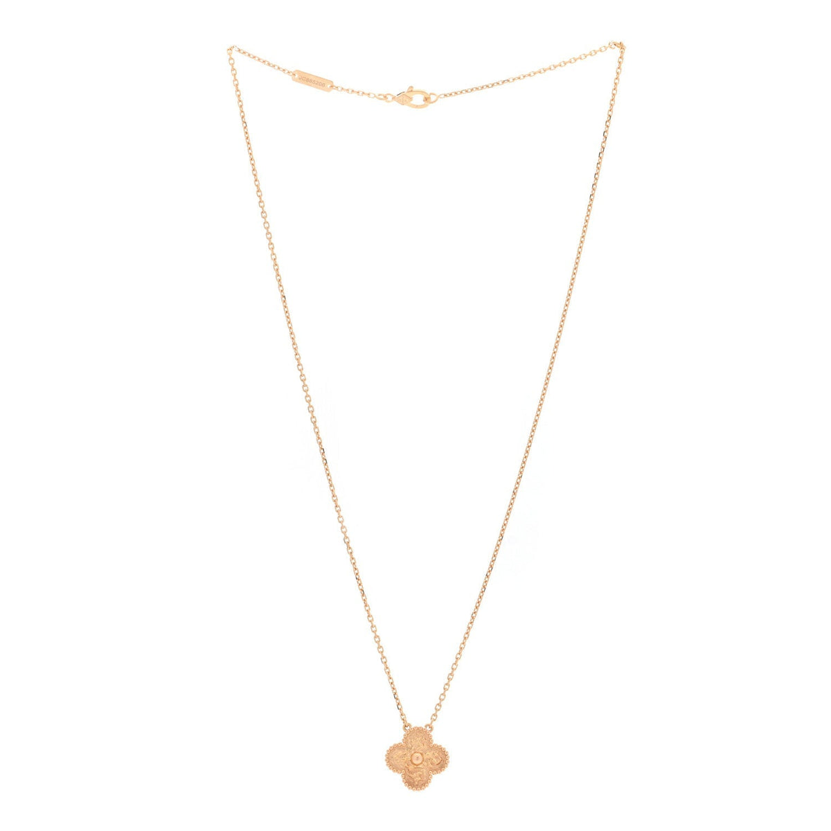 Van Cleef & Arpels 18K Rose Gold Vintage Alhambra Pendant Necklace