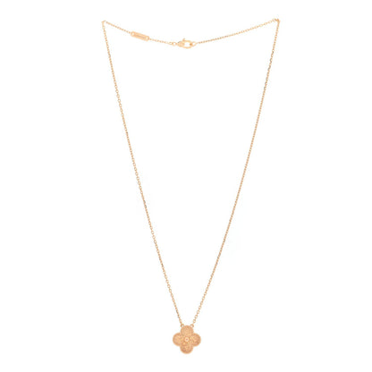 Van Cleef & Arpels 18K Rose Gold Vintage Alhambra Pendant Necklace