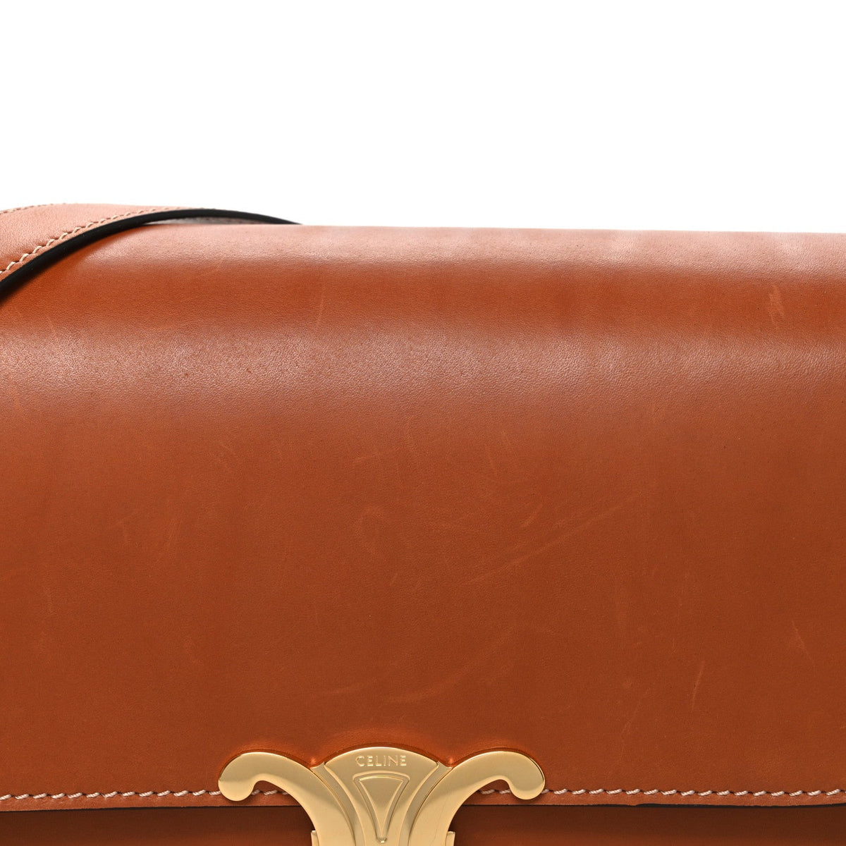 Celine Natural Calfskin Medium Triomphe Bag Tan