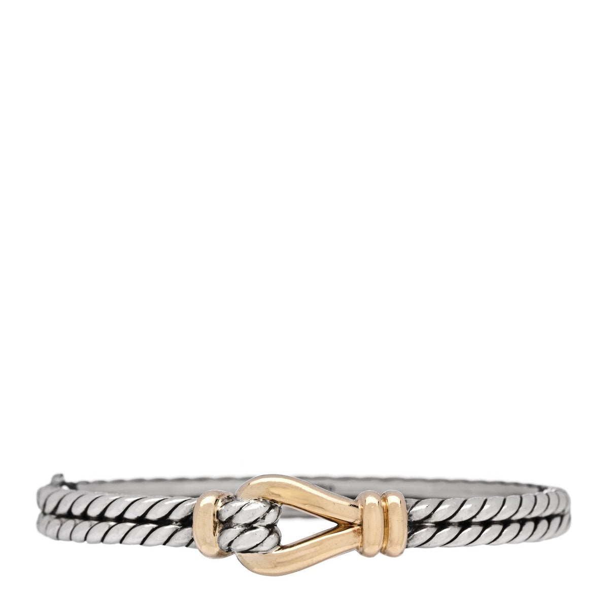 David Yurman Sterling Silver 18K Yellow Gold 11mm Thoroughbred Loop Bracelet