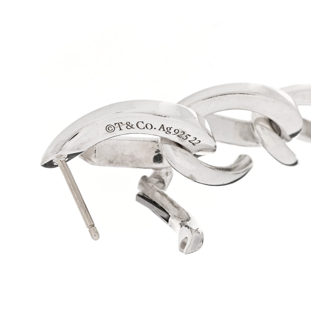 Tiffany Sterling Silver Forge Drop Link Earrings