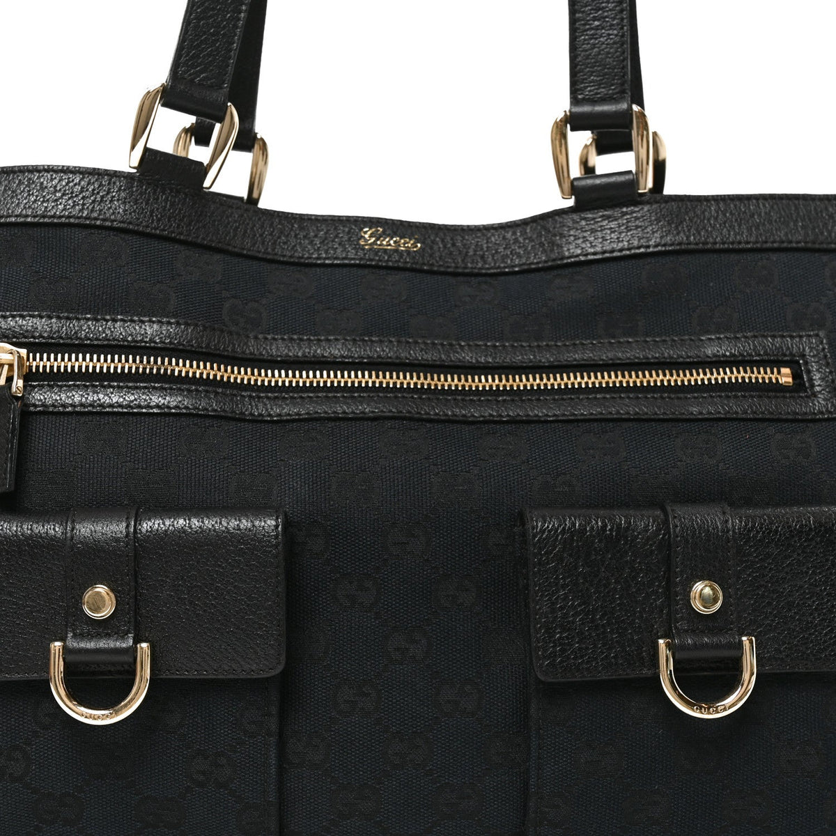 Gucci Monogram Abbey D Ring Tote Black