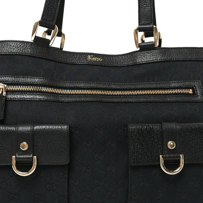 Gucci Monogram Abbey D Ring Tote Black