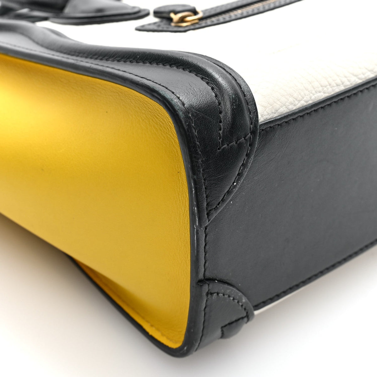 Celine Calfskin Nano Tri-Color Luggage Bag Yellow
