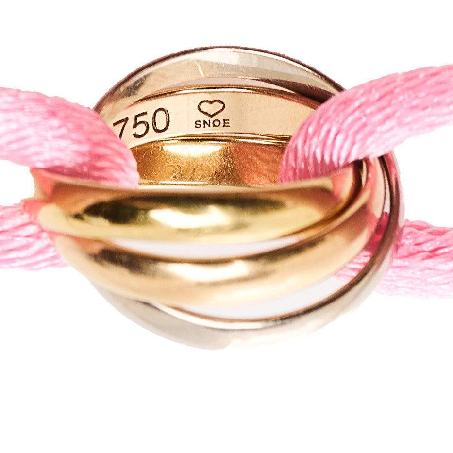 Cartier 18K Three Gold Trinity Adjustable Cord Bracelet Pink