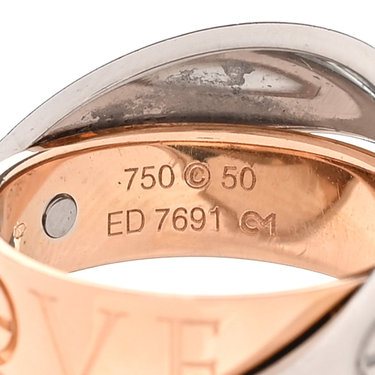 Cartier 18K White Pink Gold 5.5mm Astro LOVE Ring 50 5.25