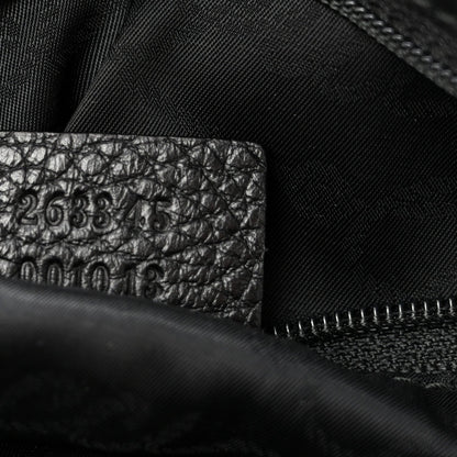 Gucci Monogram Canvas Leather Tote Black