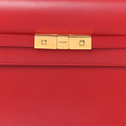Saint Laurent Smooth Calfskin Manhattan Shoulder Bag Rouge Eros
