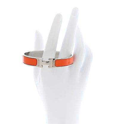 Hermes Enamel Narrow Clic Clac H Bracelet GM Orange