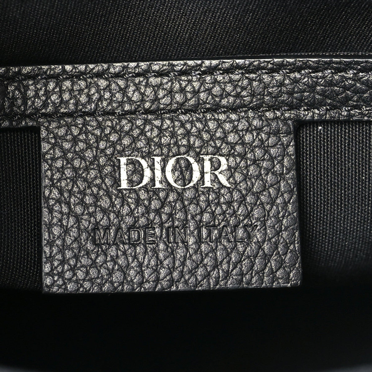 Dior Oblique Jacquard Grained Calfskin Mini Saddle Messenger Bag Black