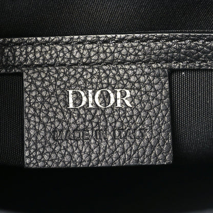 Dior Oblique Jacquard Grained Calfskin Mini Saddle Messenger Bag Black