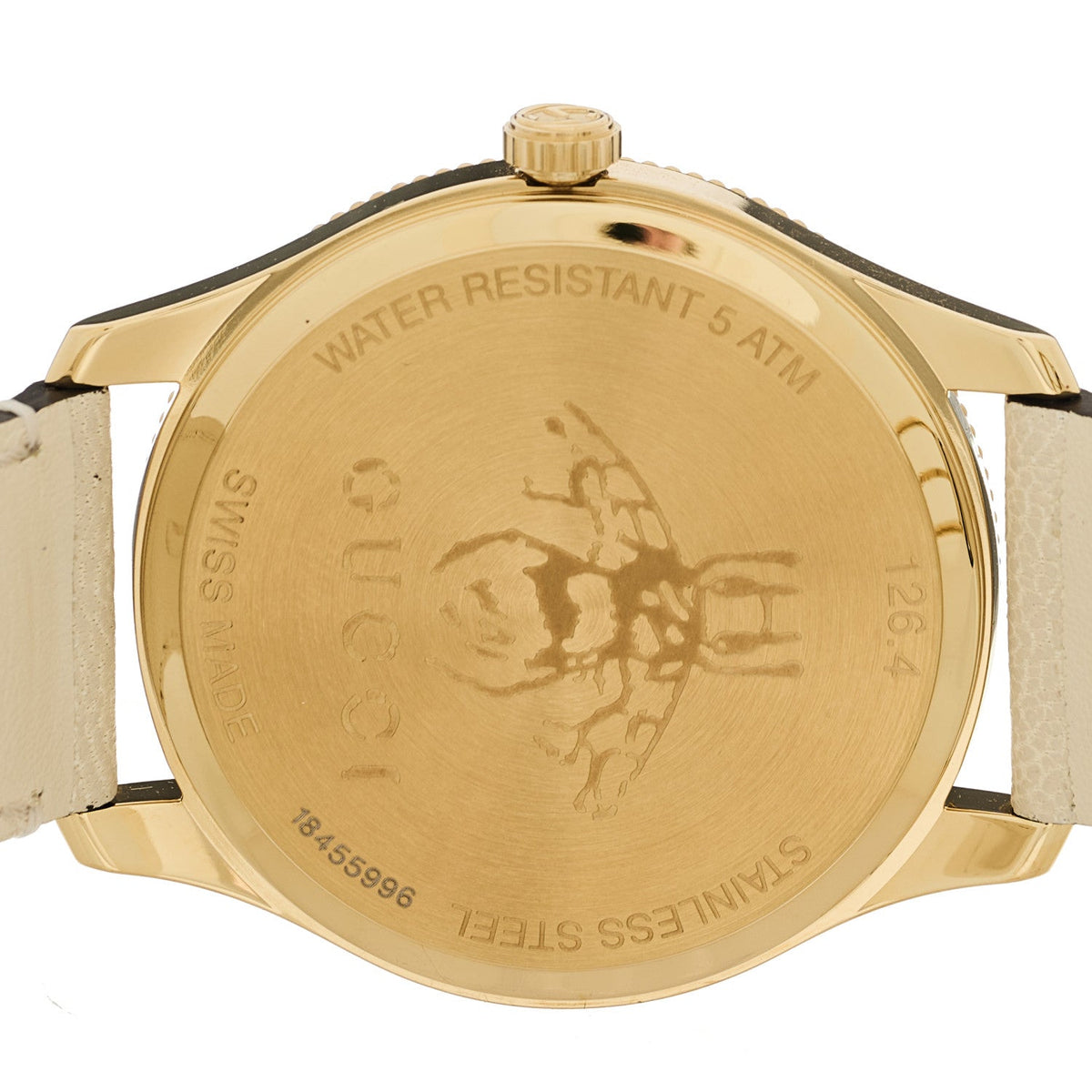 Gucci Stainless Steel Calfskin 36mm G-Timeless Bee Quartz Watch White