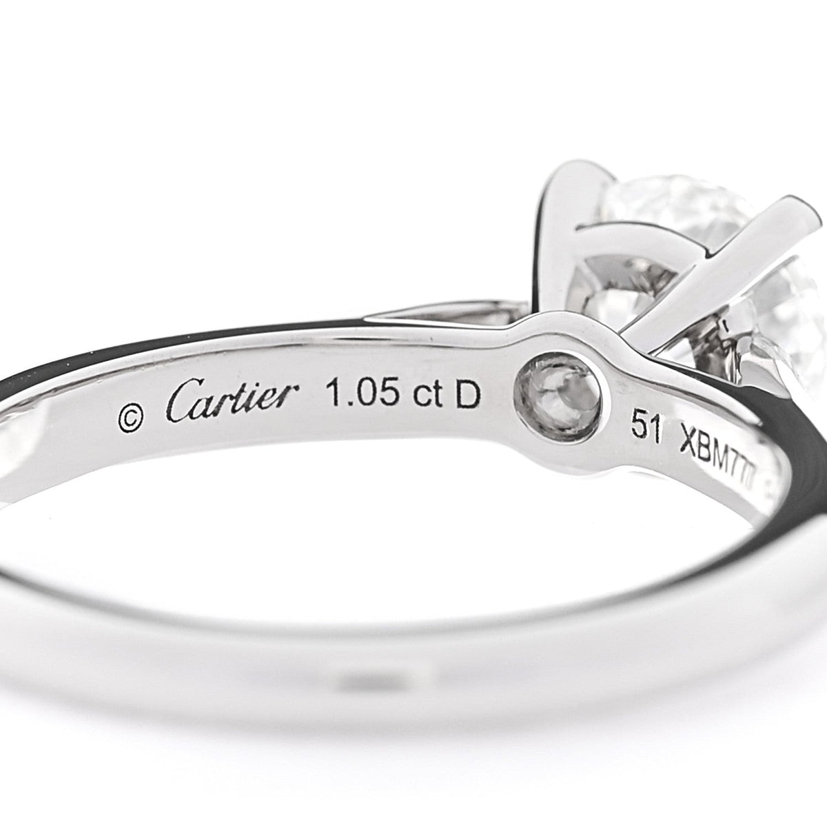 Cartier Platinum Diamond 1.05ct 1895 Solitaire Engagement Ring 51 5.75