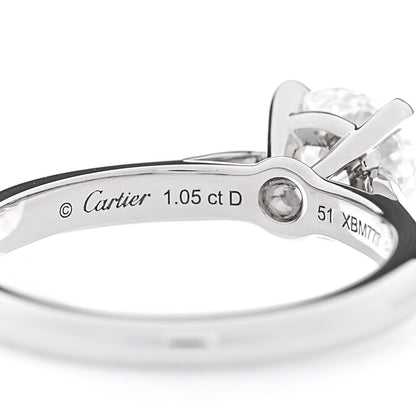Cartier Platinum Diamond 1.05ct 1895 Solitaire Engagement Ring 51 5.75