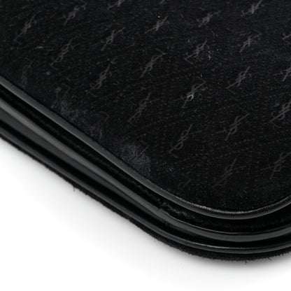 Saint Laurent Suede Le Monogramme Satchel Black