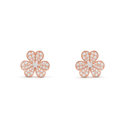 18K Gold Diamond VCA Frivole Earrings Small Model