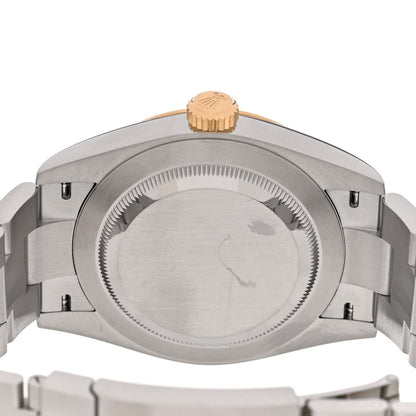 Rolex Stainless Steel 18K Yellow Gold 41mm Oyster Perpetual Watch Slate 134303