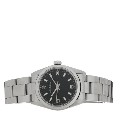 Rolex Stainless Steel 31mm Oyster Perpetual Watch Black 77080