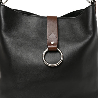 Saint Laurent Calfskin Ring Tote Black Brown