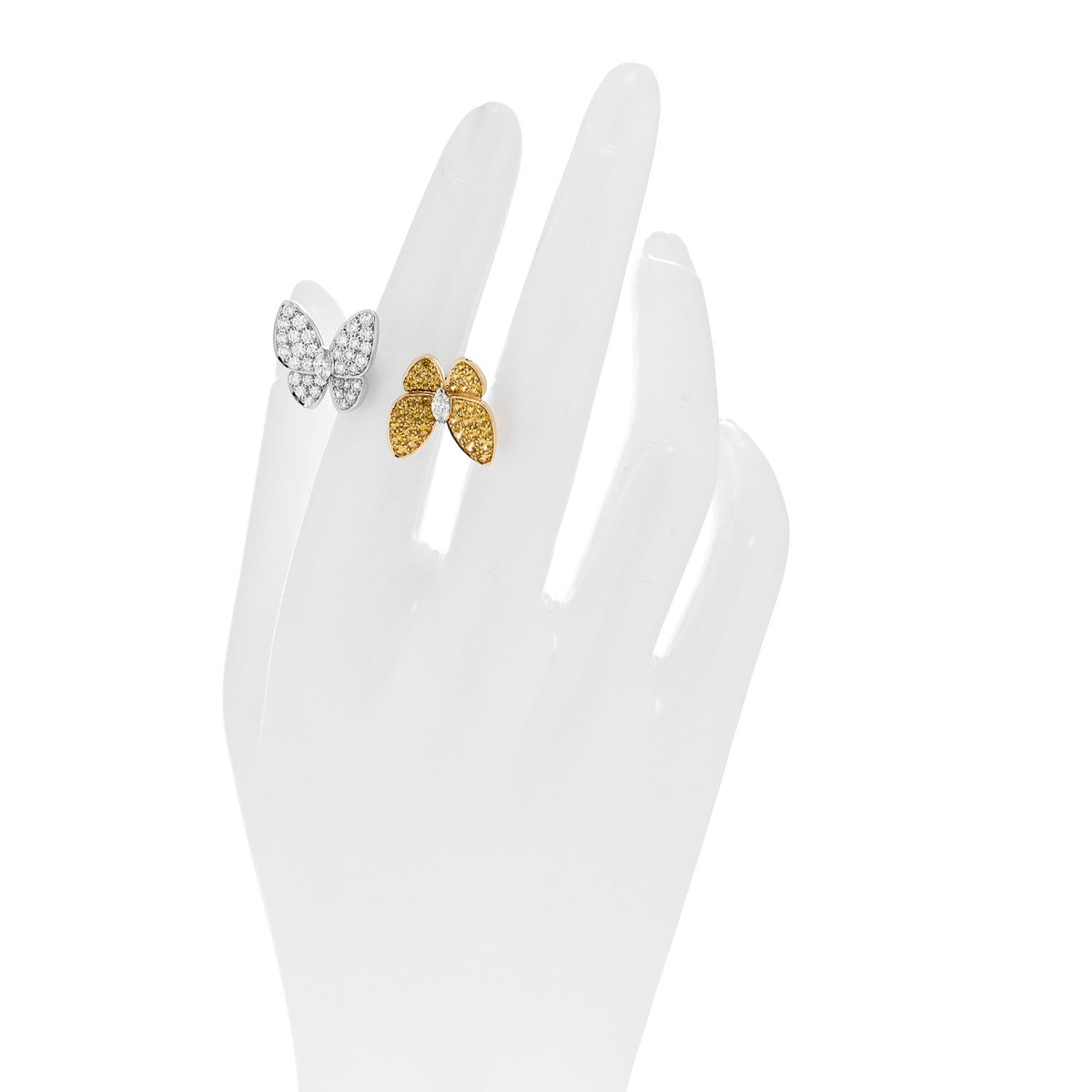 Van Cleef & Arpels 18K Gold Two Butterfly Ring 50 5.25