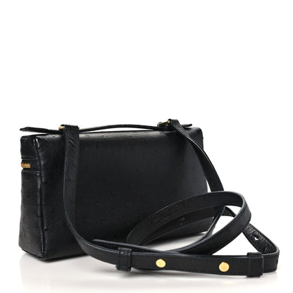 Loro Piana Ostrich L19 Extra Pocket Pouch Black