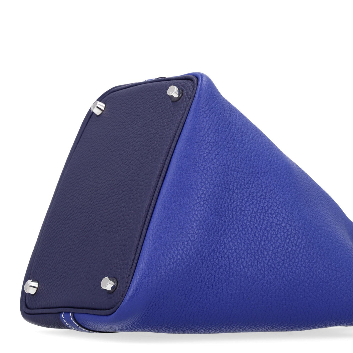 Hermes Taurillon Clemence Casaque Picotin Lock 18 PM Bag Bleu Electrique Bleu Encre