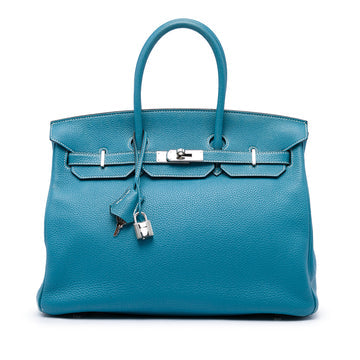 Birkin Handbag Blue Togo with Palladium Hardware 35