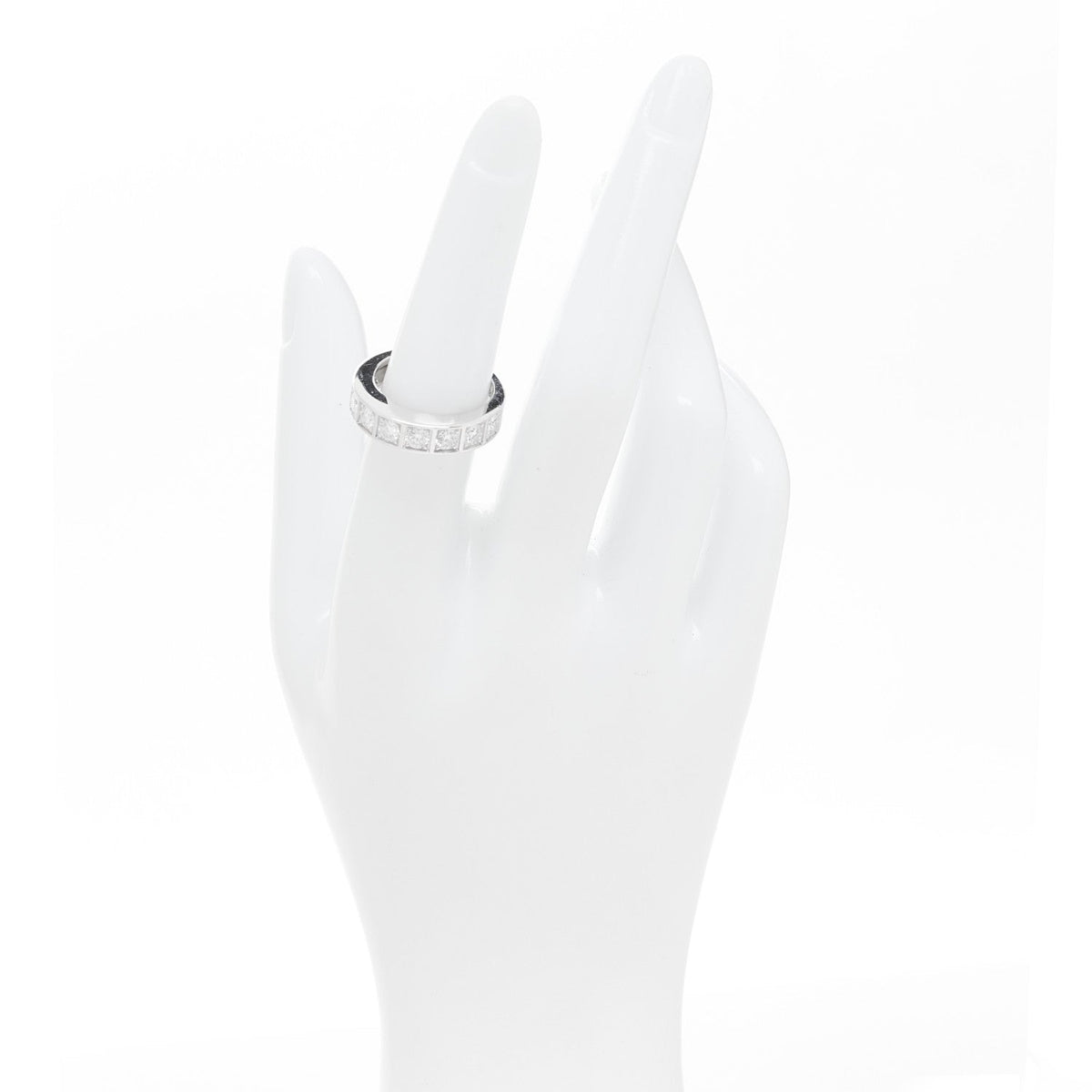 Cartier 18K White Gold Diamond Tectonic Band Ring