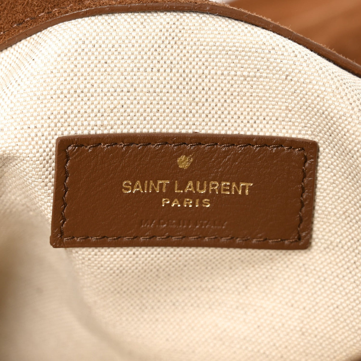 Saint Laurent Suede Shearling Patchwork Monogram Giant Jamie Brown Beige
