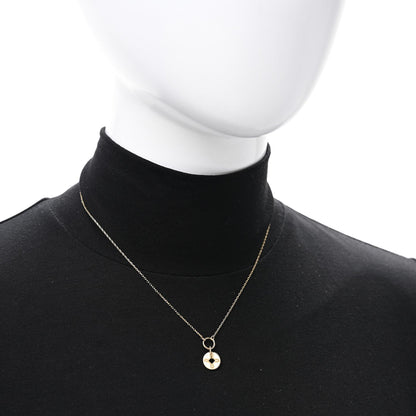 Foundrae 18K Yellow Gold Enamel Petite Champleve True Love Knot Necklace White