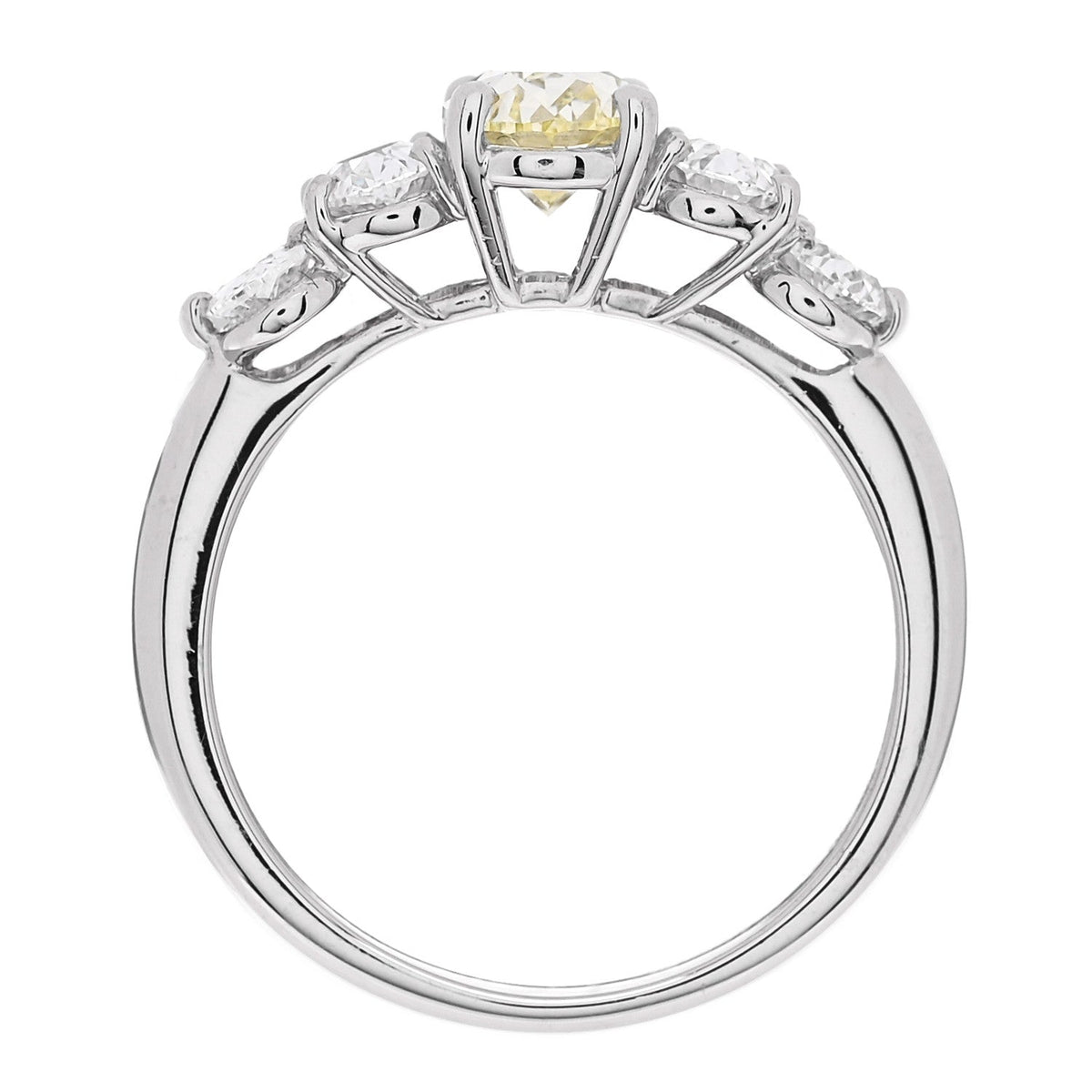 Parker & West by FASHIONPHILEPlatinum Yellow Diamond 1.71ctw Five Stone Ring 51 5.75